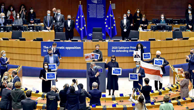 Award ceremony for the 2020 Sakharov Prize. Photo: European Parliament