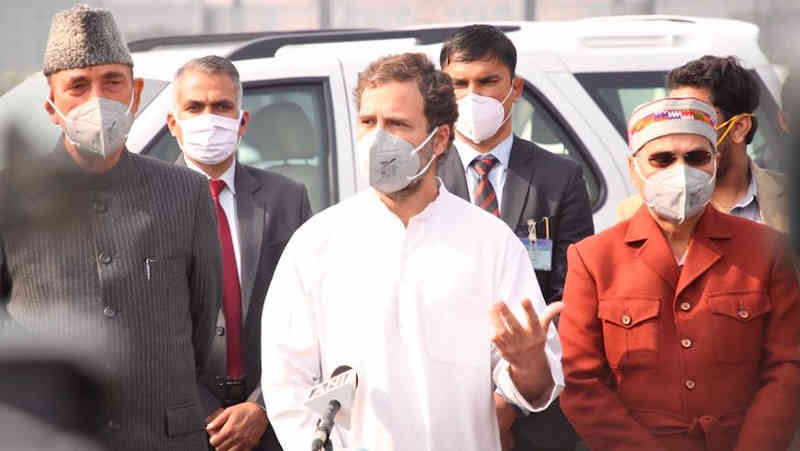 Congress leader Rahul Gandhi addressing media persons about new farm laws of Modi government in New Delhi on December 24, 2020. Photo: Congress