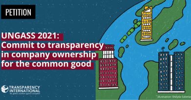UN General Assembly Urged to End Anonymous Shell Companies. Photo: Transparency International