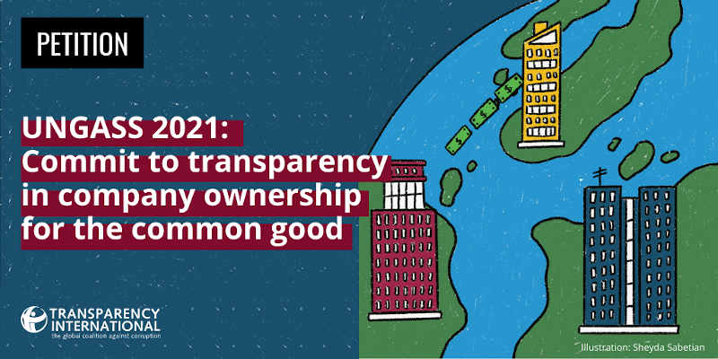 UN General Assembly Urged to End Anonymous Shell Companies. Photo: Transparency International