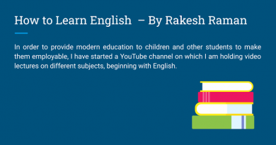 How to Learn English – By Rakesh Raman