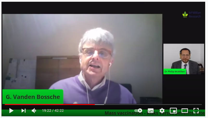 Screengrab from the video interview of Dr. Geert Vanden Bossche