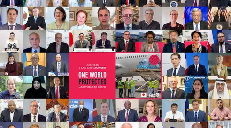 One World Protected”- Gavi COVAX Advance Market Commitment (AMC) Summit on June 2, 2021. Photo: Gavi
