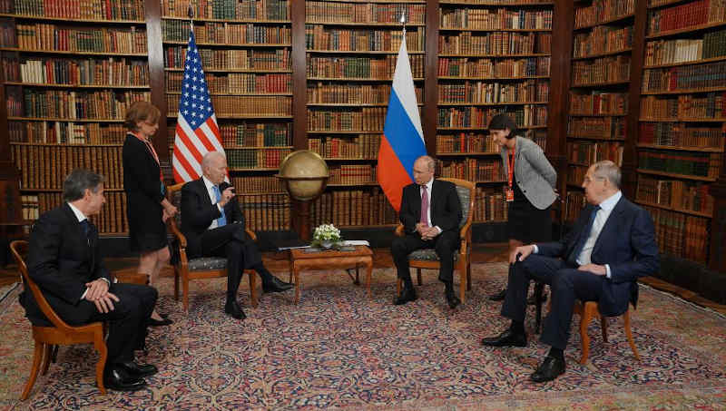 The meeting between the U.S. President Joe Biden and the Russian President Vladimir Putin on June 16, 2021 in Geneva. Photo: White House