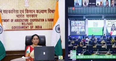 The Minister of State for Agriculture and Farmers Welfare, Ms Shobha Karandlaje virtually addressing the Ministerial Roundtable on “ Transforming Food Systems for Achieving the SDGs: Rising to the Challenge”, organised by the United Nations as part of the UN Food Systems Pre-Summit, in New Delhi on July 27, 2021. Photo: PIB