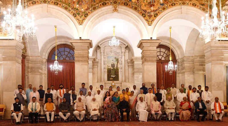 Portrait of Ministers in the Indian Government on July 7, 2021. Photo: PMO Office / Twitter