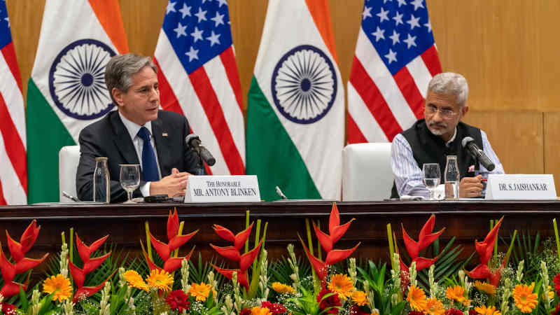 U.S. Secretary of State Antony Blinken with External Affairs Minister of India S. Jaishankar in New Delhi on July 28, 2021. Photo: U.S. Department of State (file photo)