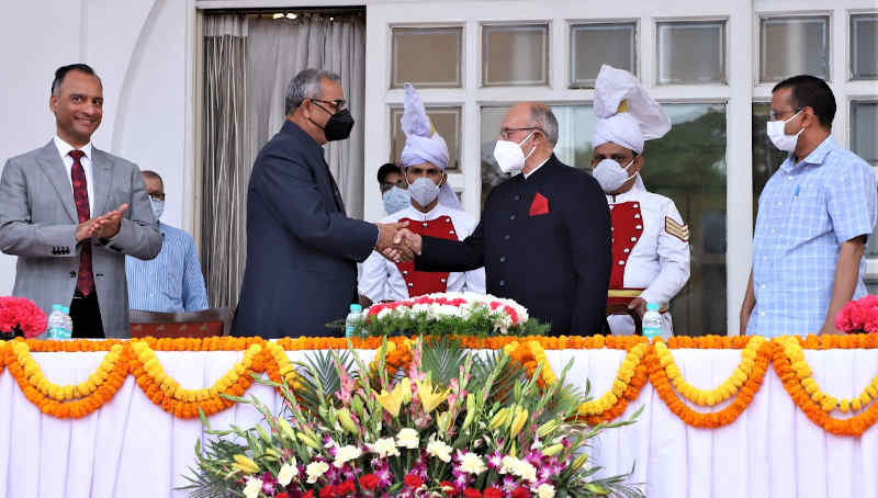 The Lieutenant Governor (LG) of Delhi Anil Baijal administered the oath of office to Justice (Retd.) Harish Chandra Mishra as Lokayukta of Delhi at the swearing-in-ceremony held at Raj Niwas on March 23, 2022. Photo: LG Office