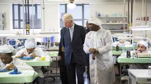 President Clinton Visits Shinola Factory