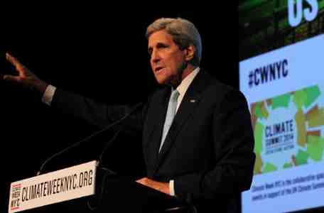 US Secretary of State John Kerry speaks at Climate Week NYC Opening Day 2014