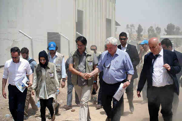 New UN Emergency Relief Coordinator and Under-Secretary-General for Humanitarian Affairs (OCHA), Stephen O’Brien (second right), in Erbil during a two-day visit to Iraq. Photo: UNAMI PIO/Fabienne Vinet