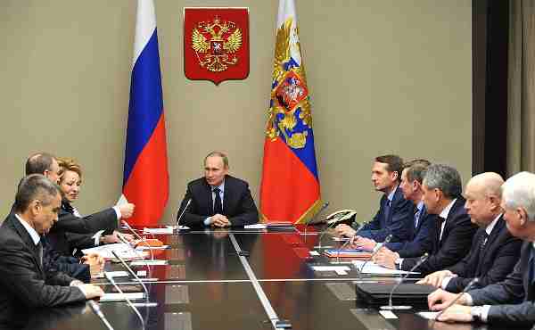 Vladimir Putin meeting with permanent members of the Security Council.