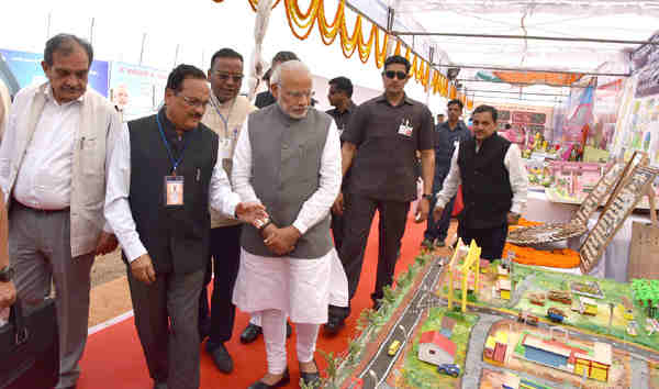 Narendra Modi at the launch of Shyama Prasad Mukherji National Rurban Mission, at Kurubhat, Rajnandgaon, in Chhattisgarh on February 21, 2016