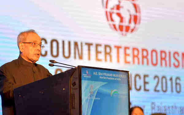 Pranab Mukherjee addressing at the inauguration of the Counter Terrorism Conference - 2016