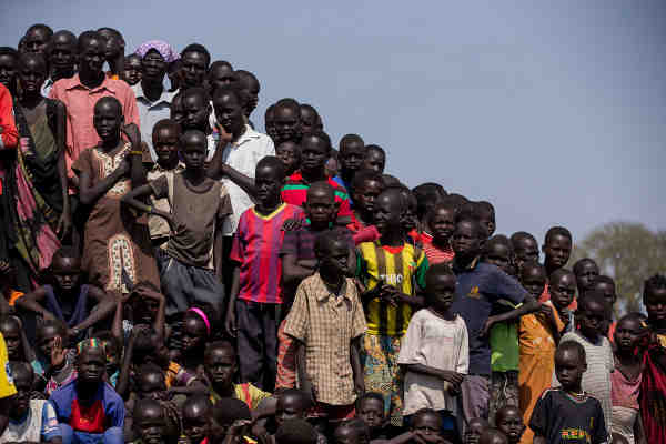 A group of children at the UNMISS Protection of Civilians (POC) camp in Bentiu, Unity State, South Sudan. UN Photo / JC McIlwaine