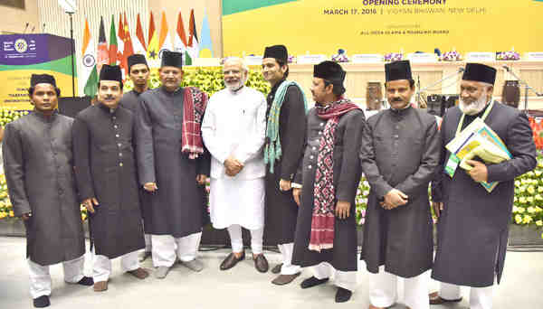 Narendra Modi at the World Sufi Forum, in New Delhi on March 17, 2016