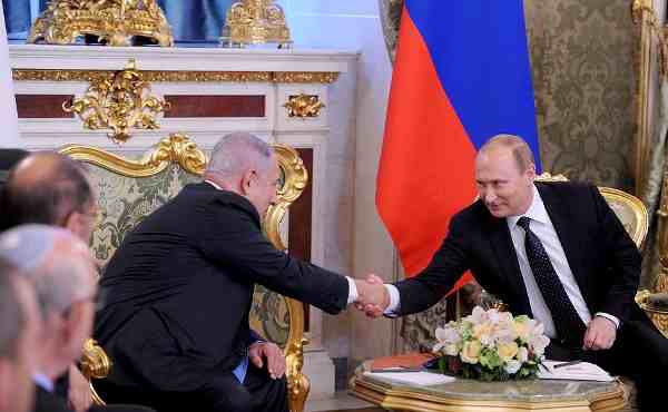 Vladimir Putin with Benjamin Netanyahu