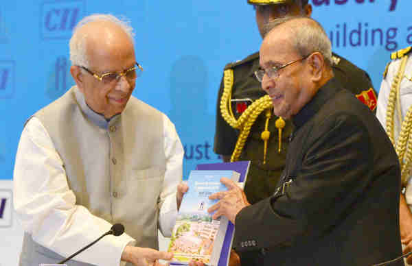 Pranab Mukherjee at the inauguration of a CII-IIEST conference on the theme ‘Enabling Make in India through Industry Academia Innovation Platform’, in Kolkata on August 22, 2016. The Governor of West Bengal, Keshari Nath Tripathi is also seen.