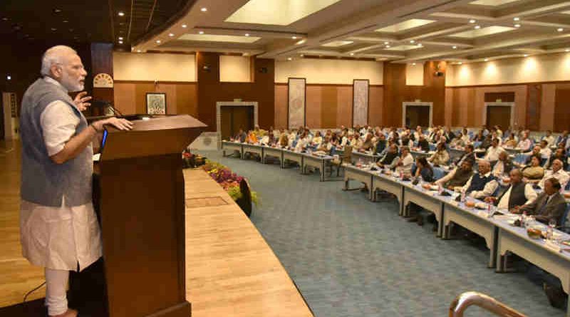 Narendra Modi meeting with Secretaries to the Government of India at Pravasi Bharatiya Kendra, in New Delhi on October 27, 2016