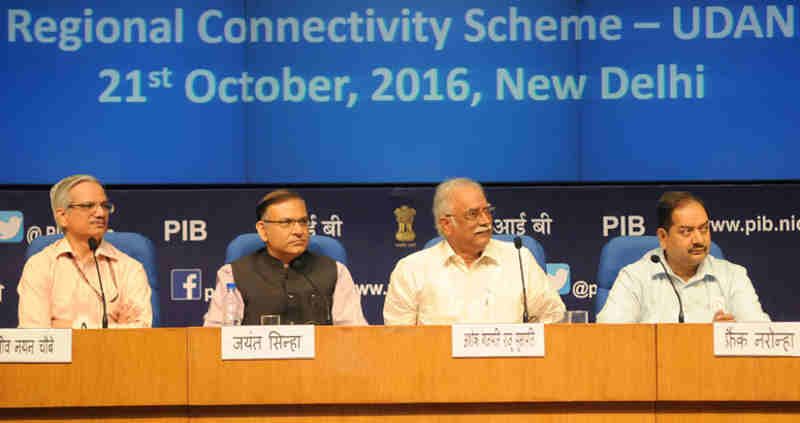 The Union Minister for Civil Aviation, Shri Ashok Gajapathi Raju Pusapati at the launch of the Regional Connectivity Scheme-UDAN of MoCA, in New Delhi on October 21, 2016