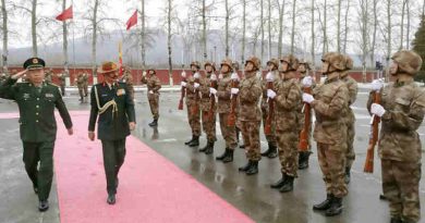 The Chief of Army Staff, General Dalbir Singh inspecting the Guard of Honour, at the Bayi Building, in Beijing, China on November 21, 2016