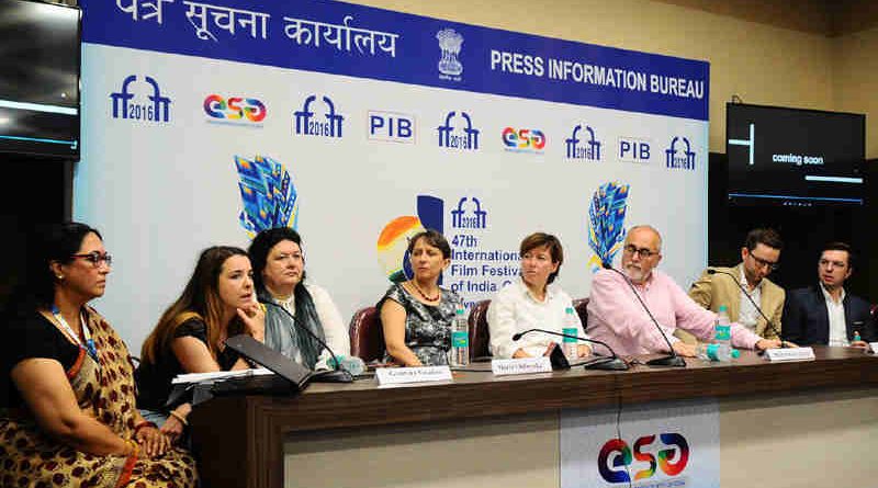 Cast and Crew of the opening film After Image interacting with the media, at the 47th International Film Festival of India (IFFI-2016), in Panaji, Goa on November 19, 2016.