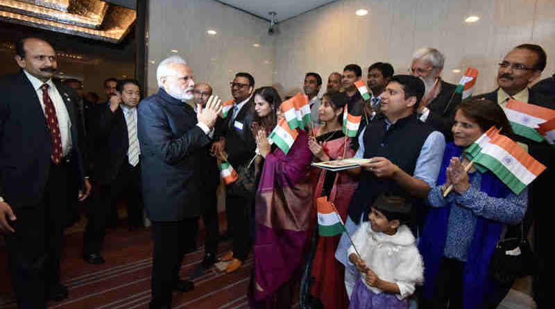 Narendra Modi with Indian Community