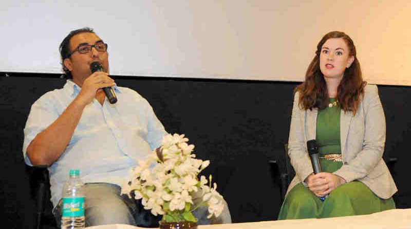 Filmmaker Shivendra Dungarpur and the Short Film Preservationist Teesa Idlewine at a workshop on Restoration of Satyajit Ray Preservation Project, by the Academy of Motion Picture Arts & Sciences (AMPAS), during the 47th International Film Festival of India (IFFI-2016), in Panaji, Goa on November 23, 2016