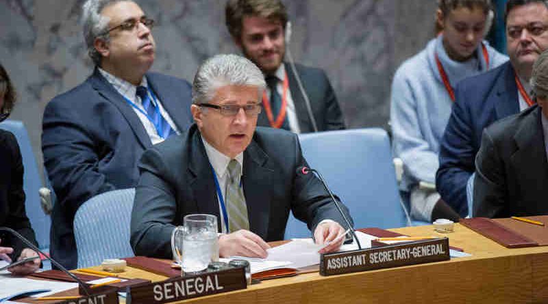 Assistant Secretary-General for Political Affairs Miroslav Jenca addresses the Security Council meeting on Cooperation between the United Nations and Regional Organizations. UN Photo / Rick Bajornas