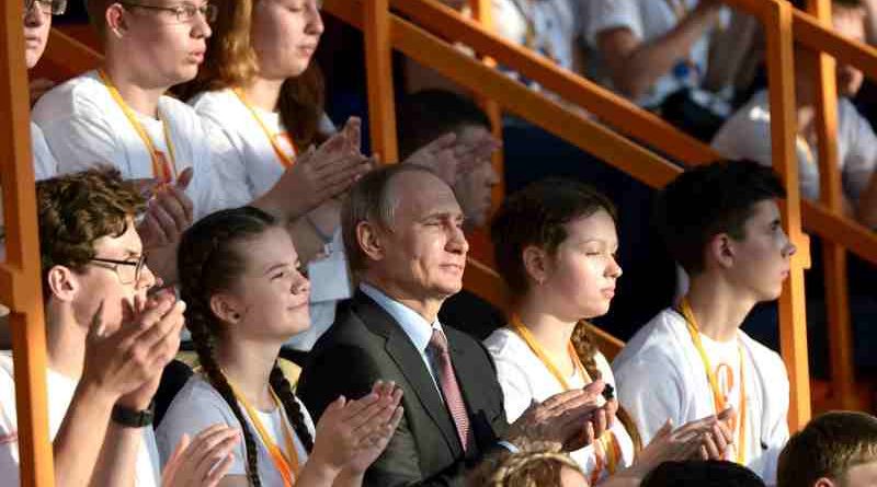 Vladimir Putin at the concert by students of the Sirius educational centre