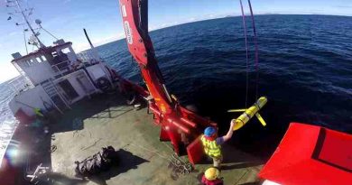 Crew members aboard the VOS Raasay recover U.S. and British Royal Navy ocean gliders taking part in the Unmanned Warrior exercise off the northwest coast of Scotland, Oct. 8, 2016. A similar unmanned underwater vehicle was seized by the Chinese Navy in international waters off the coast of the Philippines Dec. 15. Navy photo by Cmdr. Santiago Carrizosa