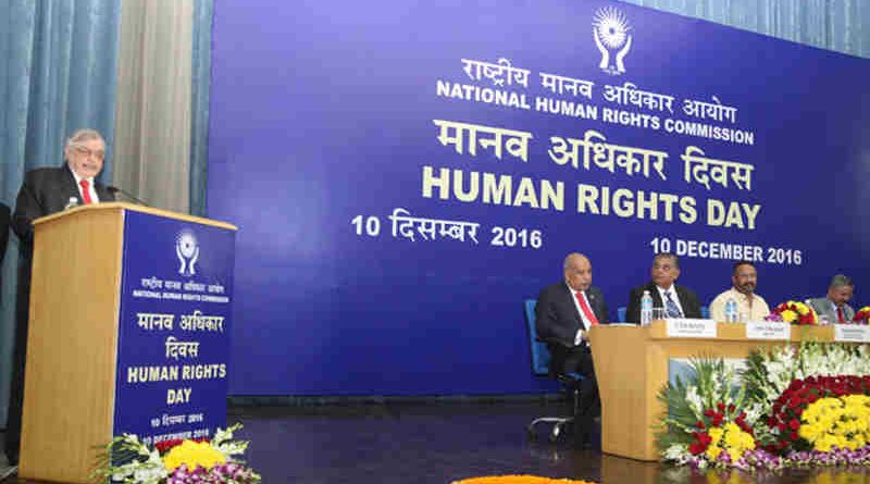 The Governor of Kerala and former Chief Justice of India, Mr. Justice P. Sathasivam addressing at the Human Rights Day function of the National Human Rights Commission (NHRC), in New Delhi on December 10, 2016