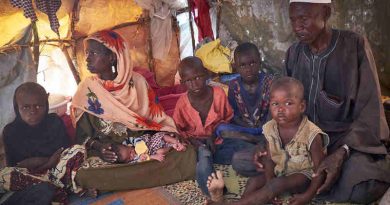 In Diffa, Niger, a family uprooted from Malam Fatouri, Nigeria, by Boko Haram shelter at a site for displaced civilians on 18 August 2016. Photo: UNICEF / Sam Phelps