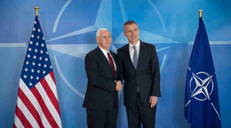 Mike Pence with Jens Stoltenberg. Photo: NATO