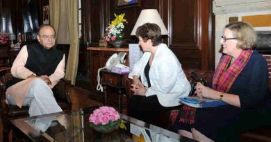 The Chief Executive Officer (CEO) of the World Bank to India, Ms. Kristalina Georgieva calls on the Union Minister for Finance and Corporate Affairs, Shri Arun Jaitley, in New Delhi on March 01, 2017.