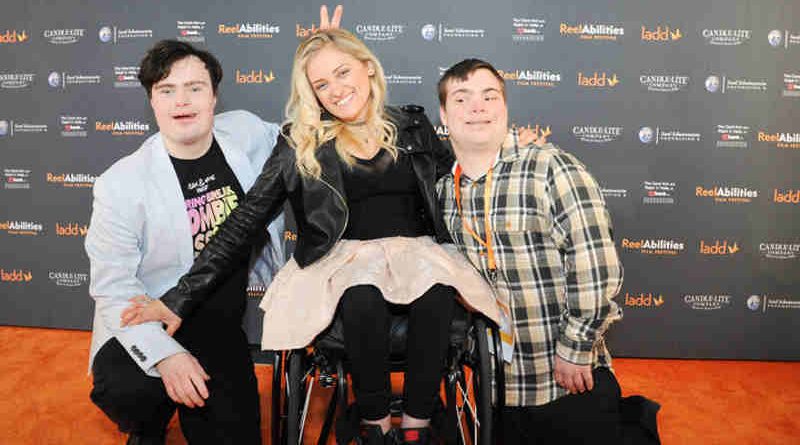 Ali Stroker of "Glee" attend the ReelAbilities Film Festival held March 9 - 12 in Cincinnati, Ohio with "Spring Break Zombie Massacre" stars Sam Suchmann and Mattie Zufelt