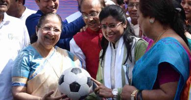 The Speaker, Lok Sabha, Smt. Sumitra Mahajan presented the footballs to Members of Parliament as part of the Mass Awareness Programme launched by the Ministry of Youth Affairs and Sports to reach out to XI Million Children to create football fever across the country, at Parliament House, in New Delhi on March 29, 2017.