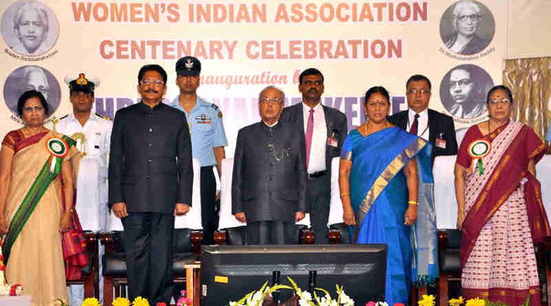 The President, Shri Pranab Mukherjee at the Centenary Celebrations of Women’s Indian Association, in Chennai on March 03, 2017. The Governor of Tamil Nadu, Shri C. Vidyasagar, the Social Welfare Minister of Tamil Nadu, Shri V. Saroja and other dignitaries are also seen.