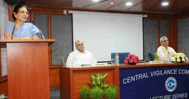 The Member, Competition Appellate Tribunal (CAT), Smt. Anita Kapur delivering the 18th lecture of the CVC ‘Lecture Series’, on ‘Tax Regime for countering Corruption’, in New Delhi on April 26, 2017. The Central Vigilance Commissioner, Shri K.V. Chowdary and the Vigilance Commissioner Dr. T.M. Bhasin are also seen. (file photo) Photo courtesy: Press Information Bureau