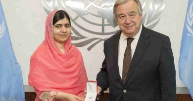 Secretary-General António Guterres designates children’s rights activist and Nobel Laureate Malala Yousafzai as a UN Messenger of Peace. UN Photo / Eskinder Debebe (file photo)