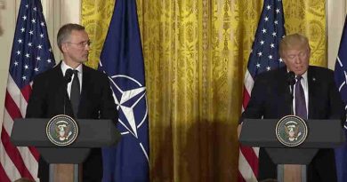 NATO Secretary General Jens Stoltenberg with the U.S. President Donald Trump