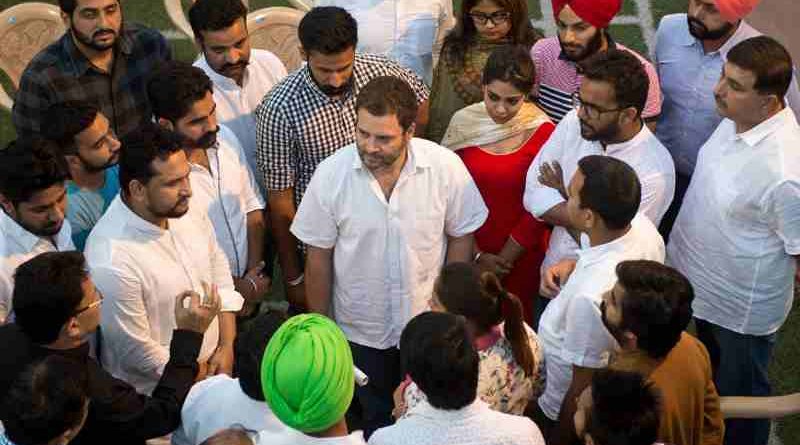 Rahul Gandhi with Panjab University Students (file photo). Photo: Congress