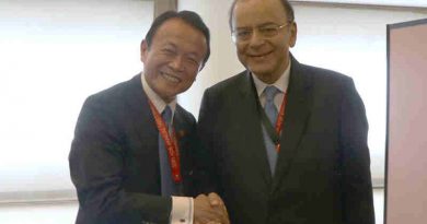 Arun Jaitley meeting the Finance Minister of Japan, Mr. Taro Aso, on the sidelines of the annual Asian Development Bank Board of Governors’ meeting, in Yokohama, Japan on May 07, 2017