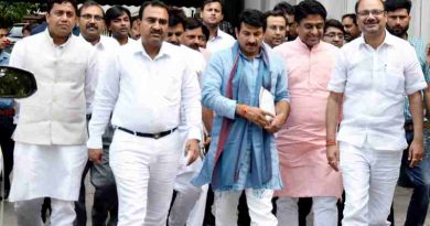 A delegation of Delhi BJP leaders led by its president Manoj Tiwari went to the Election Commission of India (ECI) on Tuesday to submit a complaint letter regarding irregularities in the donation records of AAP.
