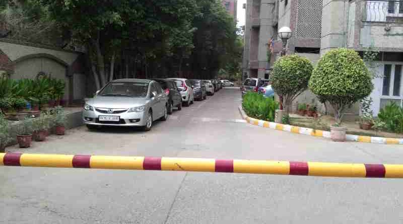 Illegal Car Parking at DPS Housing Society, Sector 4, Dwarka, New Delhi. These cars obstruct the movement of fire brigade and ambulance in the case of any emergency. Click the photo to read the story.