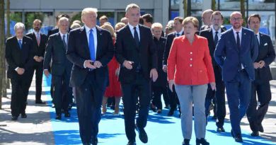 Donald Trump (President, United States), NATO Secretary General Jens Stoltenberg and Angela Merkel (Federal Chancellor, Germany). Photo: NATO (file photo)
