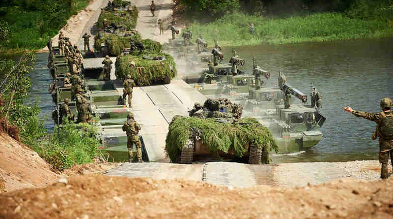 NATO Secretary General Jens Stoltenberg watched two of NATO’s battlegroups train in Lithuania.