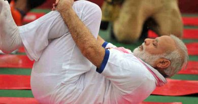 Narendra Modi participates in the mass yoga demonstration at the Ramabai Ambedkar Maidan, on the occasion of the 3rd International Day of Yoga - 2017, in Lucknow on June 21, 2017. (file photo)