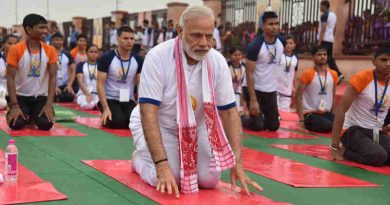 Narendra Modi participates in the mass yoga demonstration at the Ramabai Ambedkar Maidan, on the occasion of the 3rd International Day of Yoga - 2017, in Lucknow on June 21, 2017