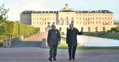 Narendra Modi with the President of Russian Federation, Vladimir Putin, at Konstantin Palace, in St. Petersburg, Russia on June 01, 2017. (file photo)